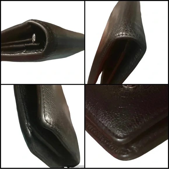 CHANEL Black Leather Camellia Bifold Long Wallet - Authentic - Picture 12 of 16